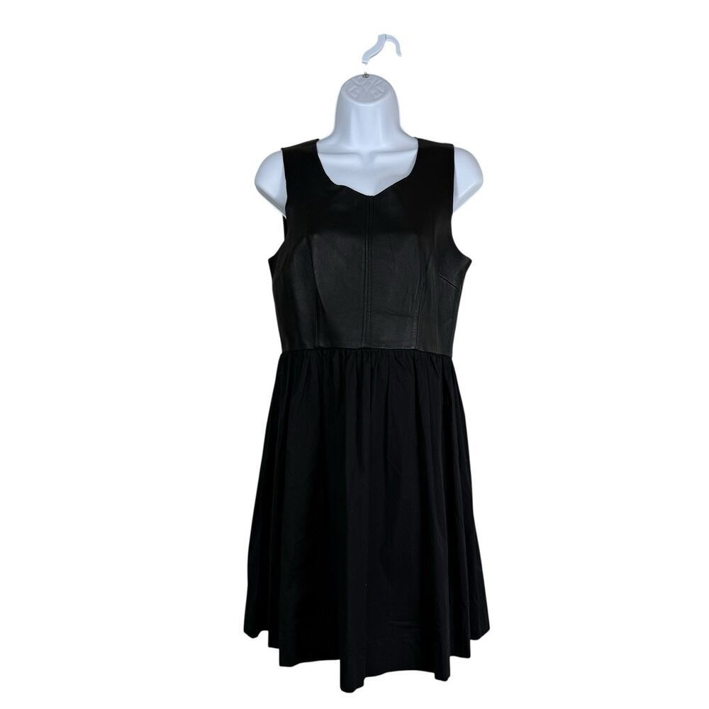 PJK Patterson J. Kincaid Dress Womens Medium Black Lambs Leather Feminine Goth